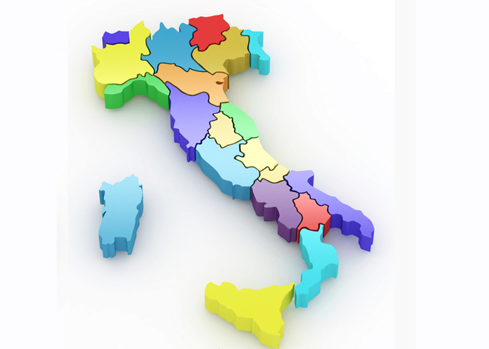 mappa regionale dell'italia